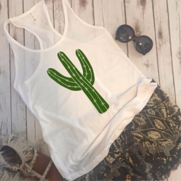 Tops - Cactus Racerback Tank Tops - Cactus Racerback Tank
